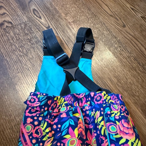 Multicolor Little Girl Spyder Ski bib - Picture 7 of 7